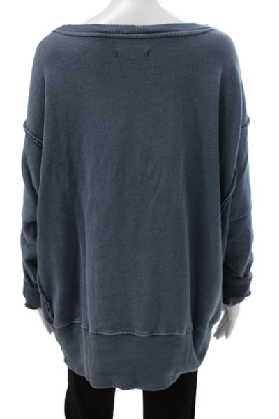We The Free Womens Pullover Sweatshirt Dark Blue Long Sleeve Size S
