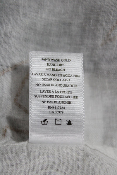 Rails Womens White Collared 3/4 Sleeve Stars Button-Up Linen Rayon Size S