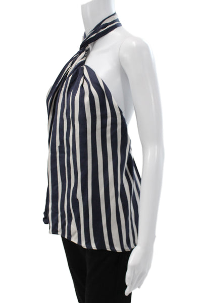 Zara Womens Nautical Striped Dark Blue Sleeveless Tank Viscose Size S