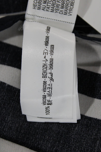 Zara Womens Nautical Striped Dark Blue Sleeveless Tank Viscose Size S