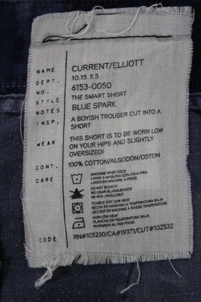 Current/Elliott Unisex Dark Blue Chino Shorts 100% Cotton Size 28