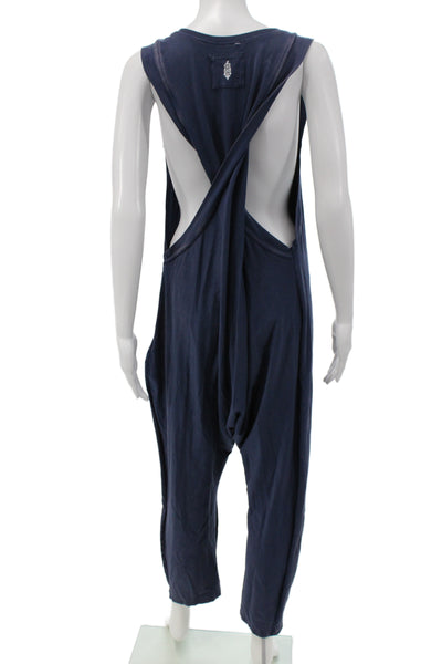 FP Movement Women Jumpsuit Dark Blue Sleeveless Round Neck Size S