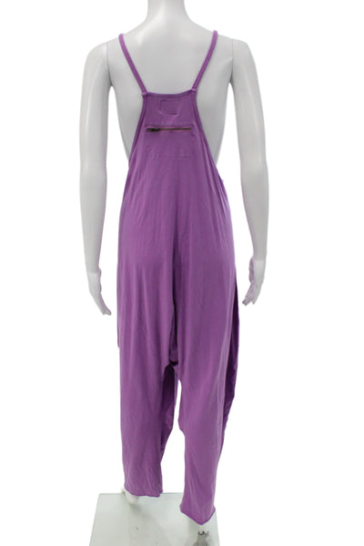 FP Movement Womens Jumpsuit Purple Sleeveless Round Neck Solid Cotton Size M