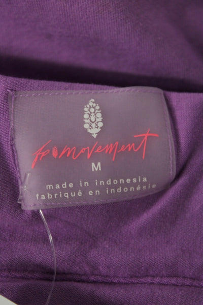 FP Movement Womens Jumpsuit Purple Sleeveless Round Neck Solid Cotton Size M
