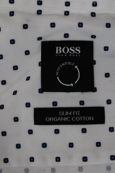 Boss Hugo Boss Men Point Dress Shirt White Collared Long Sleeve Size S