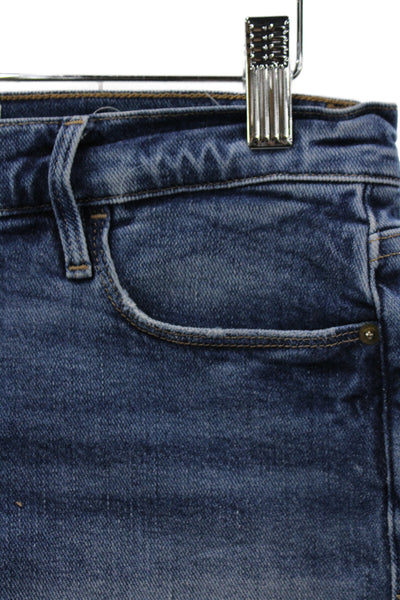 Frame Denim Unisex Dark Blue Cotton Blend Button Shorts Size 25