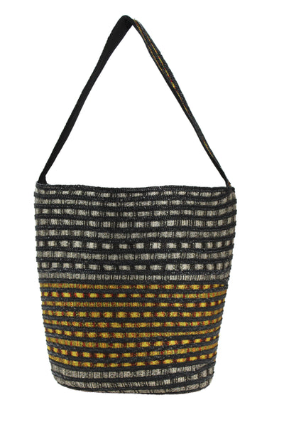 Missoni Womens Striped Open Front Shoulder Handbag Multi Colored