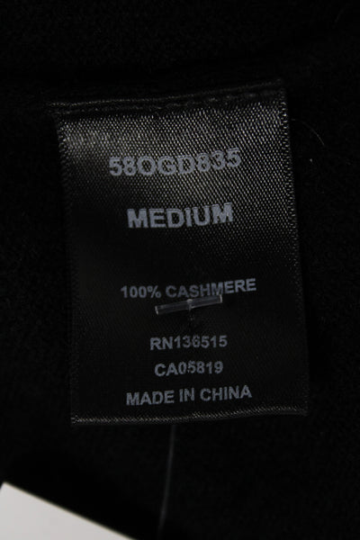 OGD Womens Black 100% Cashmere V Neck Short Sleeve Sweater Size M