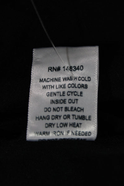 Amo Women Basic Black Cotton Round Neck Short Sleeve T-Shirt Size M