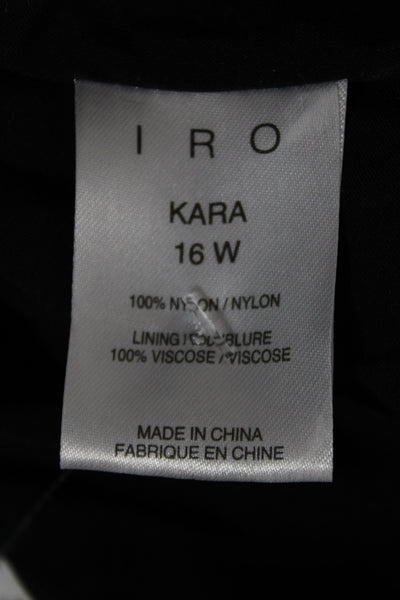 IRO Womens Shift Dress Black Geometric High Neck Long Sleeve Size 44