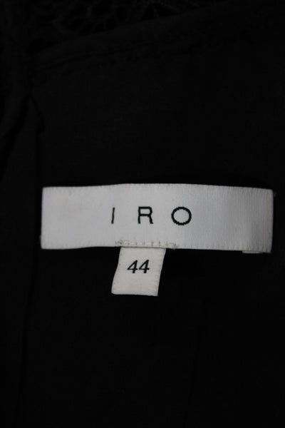 IRO Womens Shift Dress Black Geometric High Neck Long Sleeve Size 44