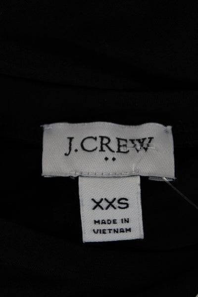 J Crew Women Shift T-Shirt Dress Black Long Sleeve Crew Neck Size 2XS