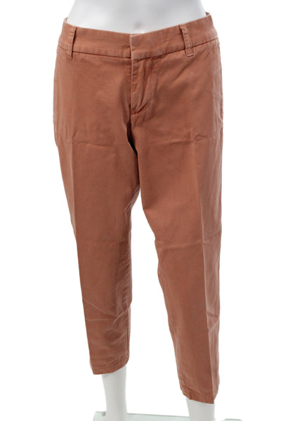 J Crew Womens Petite Ankle Chinos Cropped Khakis Brown Cotton Size 4