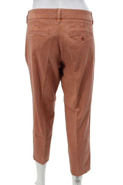 J Crew Womens Petite Ankle Chinos Cropped Khakis Brown Cotton Size 4