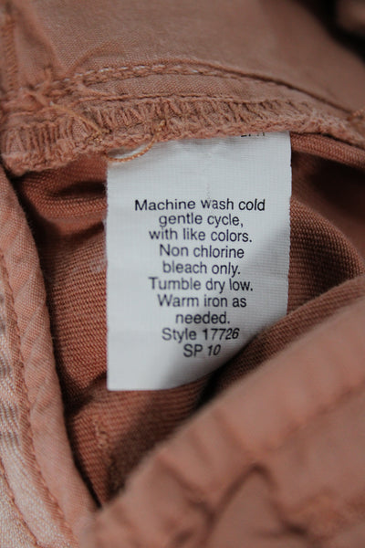 J Crew Womens Petite Ankle Chinos Cropped Khakis Brown Cotton Size 4