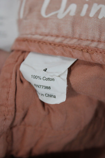 J Crew Womens Petite Ankle Chinos Cropped Khakis Brown Cotton Size 4