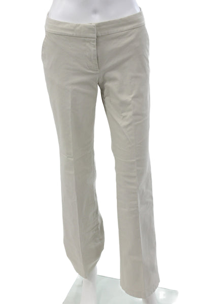 J Crew Womens Chinos Beige Cotton Blend Button Closure Size 4