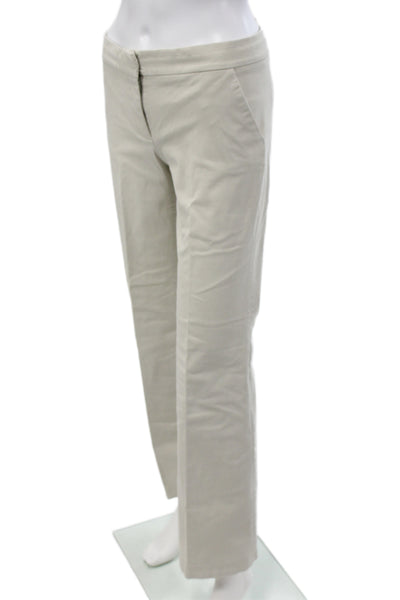 J Crew Womens Chinos Beige Cotton Blend Button Closure Size 4
