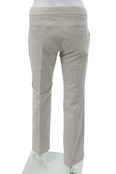 J Crew Womens Chinos Beige Cotton Blend Button Closure Size 4