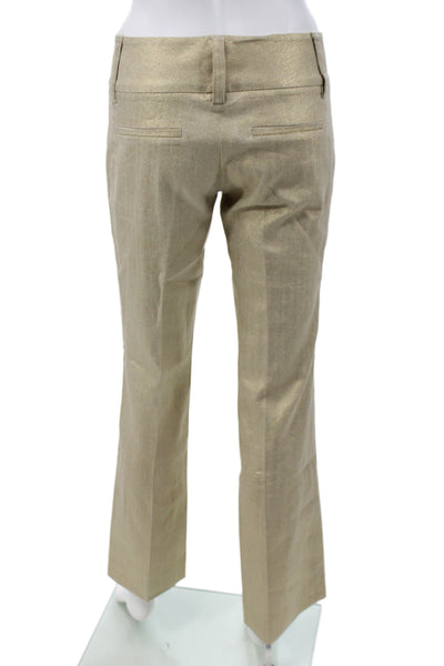 Alice + Olivia Women Dress Pants Beige Linen Cotton Designer Size 28