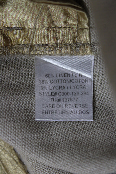 Alice + Olivia Women Dress Pants Beige Linen Cotton Designer Size 28