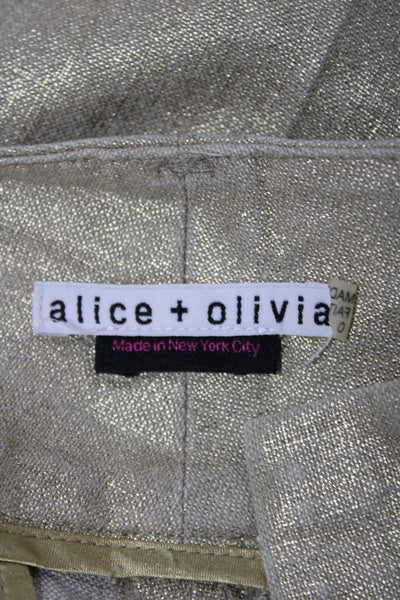 Alice + Olivia Women Dress Pants Beige Linen Cotton Designer Size 28