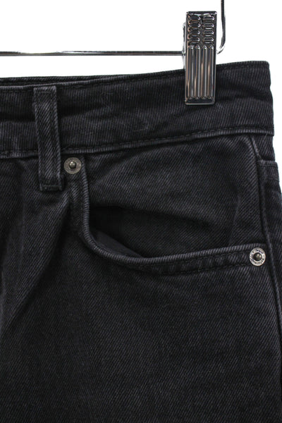 Reformation Women Cropped Straight Jeans Dark Gray High Waist Size 26