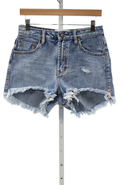 One Teaspoon Unisex Light Blue 90s Cotton Recycled Shorts Size 27