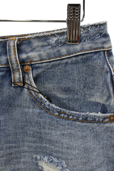 One Teaspoon Unisex Light Blue 90s Cotton Recycled Shorts Size 27