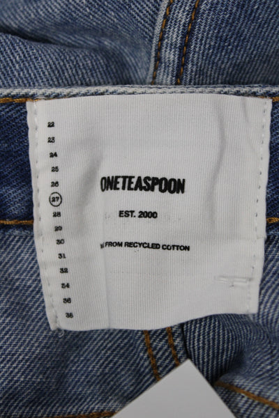 One Teaspoon Unisex Light Blue 90s Cotton Recycled Shorts Size 27