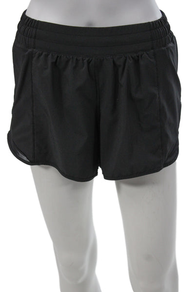 Lululemon Women Athletic Shorts Black Polyester Blend Drawstring Size 12