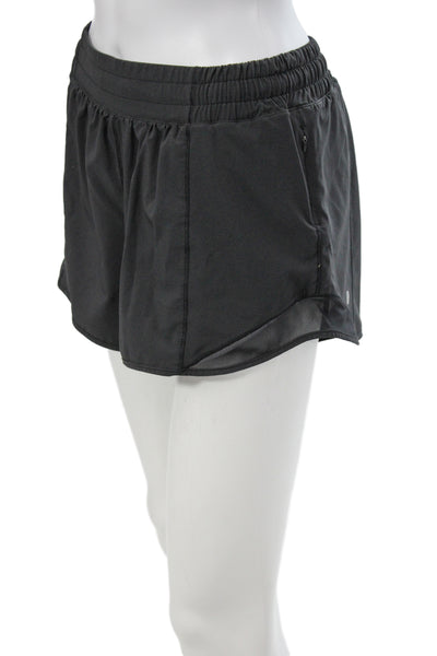 Lululemon Women Athletic Shorts Black Polyester Blend Drawstring Size 12