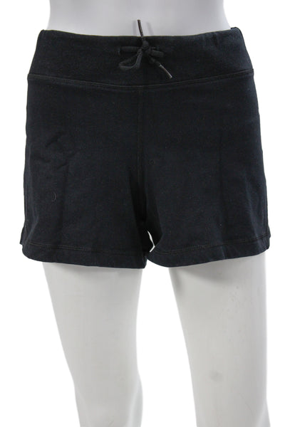 Lululemon Womens Athletic Black Drawstring Shorts 92% Cotton 8% Lycra Size 12