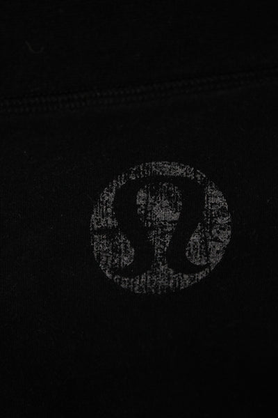 Lululemon Womens Athletic Black Drawstring Shorts 92% Cotton 8% Lycra Size 12