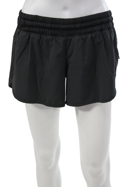 Lululemon Womens Athletic Black Drawstring Recycled Polyester Shorts Size 10