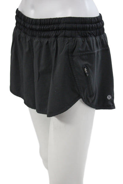 Lululemon Womens Athletic Black Drawstring Recycled Polyester Shorts Size 10