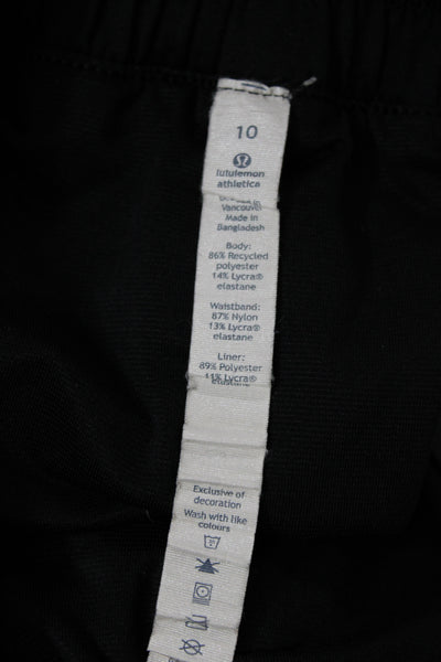 Lululemon Womens Athletic Black Drawstring Recycled Polyester Shorts Size 10