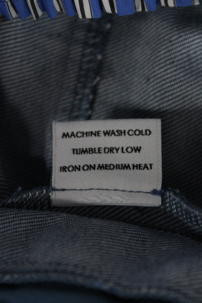 Proche Women Harem Pants Blue Cotton Polyester Drawstring Size M
