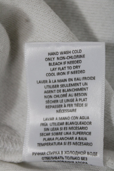 Re/Done Women Pullover Collared White Cotton Long Sleeve Size M