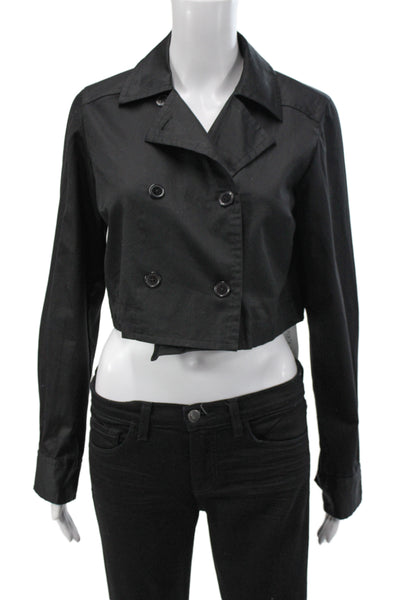 Grammar Women Basic Jacket Black Cotton Collared Button Long Sleeve Size S