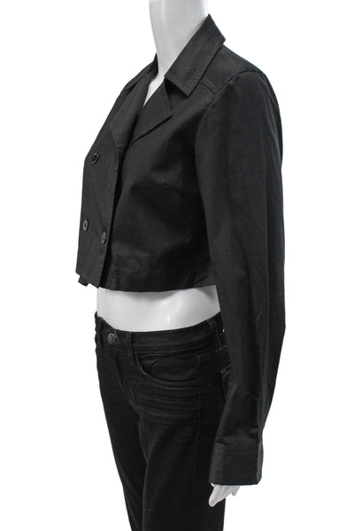 Grammar Women Basic Jacket Black Cotton Collared Button Long Sleeve Size S