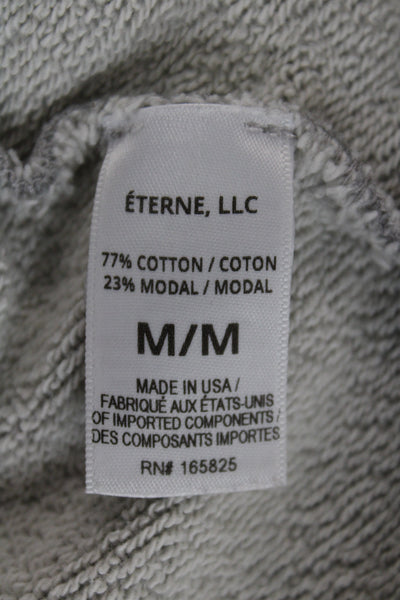 Eterne Womens Gray V Neck Cotton Blend Pullover Sweatshirt Long Sleeve Size M