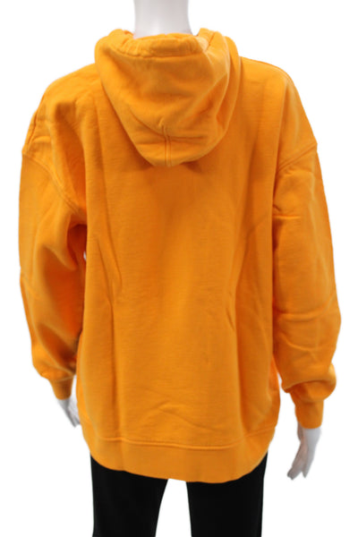 Ganni Womens Pullover Hoodie Orange Long Sleeve Crew Neck Size S