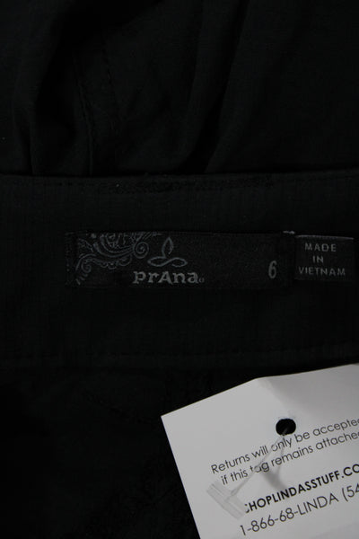 prAna Womens Cargo Shorts Black Nylon Blend Size 6