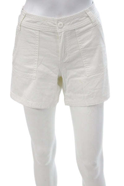 prAna Womens Cargo Shorts White Organic Cotton Blend Size 8