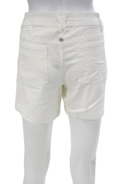 prAna Womens Cargo Shorts White Organic Cotton Blend Size 8