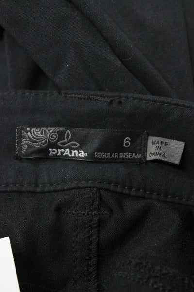 prAna Women Cargo Pants Black Button Size 6