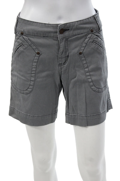 prAna Women Utility Gray Cotton Twill Shorts Size 8