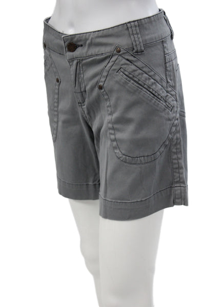 prAna Women Utility Gray Cotton Twill Shorts Size 8
