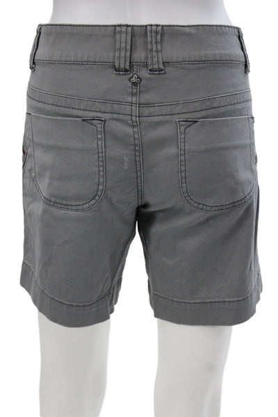 prAna Women Utility Gray Cotton Twill Shorts Size 8